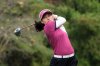 Jeeno Thitikul of Thailand watches her shot on the third hole during the pool A match against the United States for day two of the LPGA International Crown golf tournament at the New Korea Country Club in Goyang, South Korea, Friday, Oct. 24, 2025. (AP Photo/Ahn Young-joon)