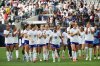 FILE - United States players acknowledge fans as they celebrate the team's win against Brazil in a women's international friendly soccer match in Inglewood, Calif., April 5, 2025. (AP Photo/Jae C. Hong, File)