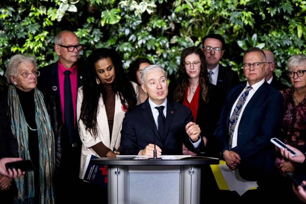 Minister of Finance and National Revenue Francois-Philippe Champagne speaks during a press conference in Ottawa, on Monday, Oct. 20, 2025. THE CANADIAN PRESS/Spencer Colby