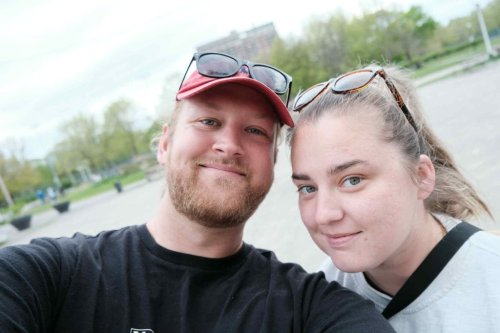 Calgary couple Scott Simpson and Nicole Robertson, pictured in this undated handout photo, lost their camera's SD card around Lake Minnewanka on Oct. 2. It sat on a rock for a whole day, untouched, until a hiker came across it and posted about it in a local Facebook group. THE CANADIAN PRESS/Handout - Nicole Robertson (Mandatory Credit)