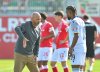 Halifax Wanderers coach Patrice Gheisar talks to one of his players during a Sept. 12, 2025, Canadian Premier League game at Cavalry FC in Calgary. THE CANADIAN PRESS/Handout-Cavalry FC Media - Mike Sturk