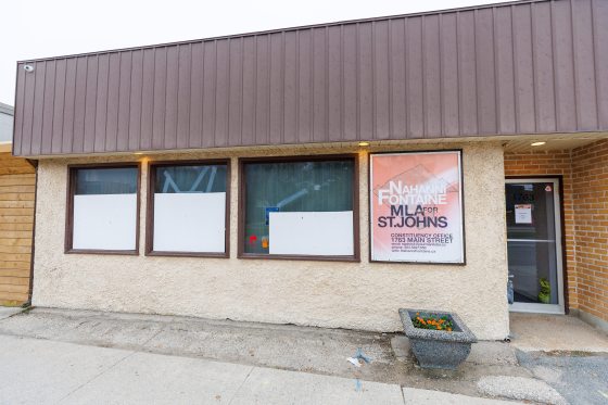 A fire was set and windows smashed at Nahanni Fontaine’s constituency office in late September. (Mike Deal / Free Press files)