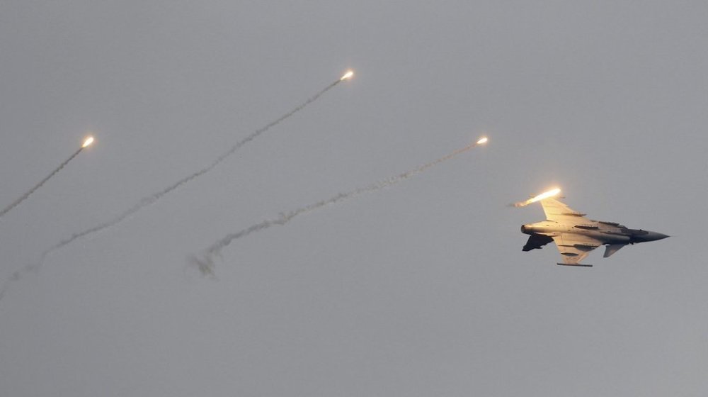 A Saab JAS39 Gripen from the Hungarian Air Force performs during the Airpower 19 airplane show in Zeltweg, Styria, Austria on Friday, Sept. 6, 2019. (AP Photo/Ronald Zak)