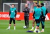 Liverpool manager Arne Slot during a training session in Liverpool, England, Tuesday, Oct. 21, 2025. (Peter Byrne/PA via AP)