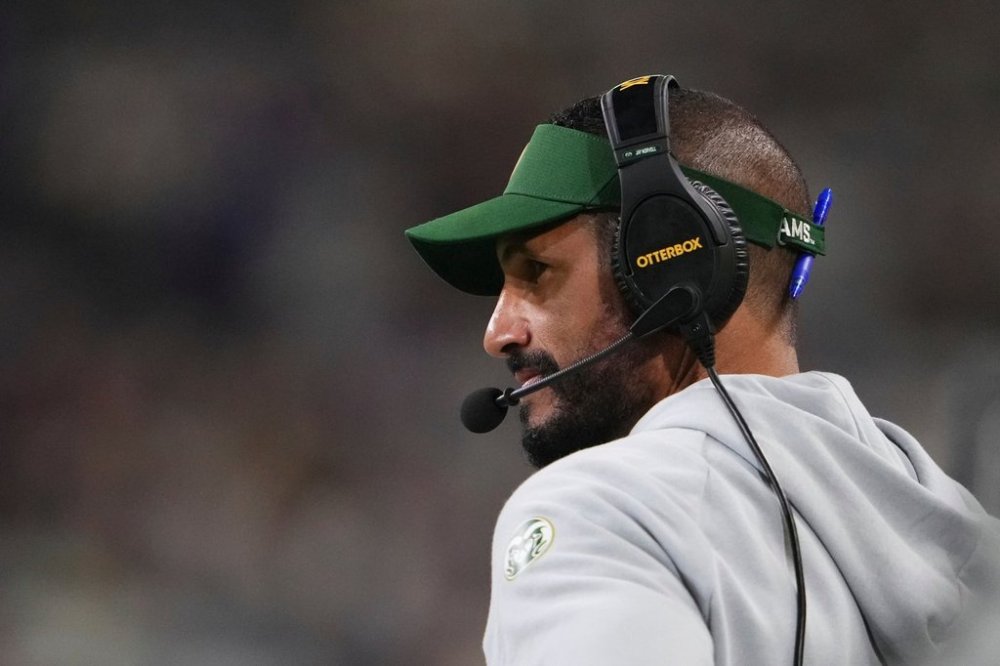 FILE - Colorado State head coach Jay Norvell looks on from the sideline during the second half of an NCAA college football game against Washington, Aug. 30, 2025, in Seattle. (AP Photo/Lindsey Wasson, File)