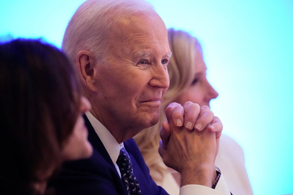 Former President Joe Biden listens to a speaker before receiving the Lifetime Achievement Award at the Edward M. Kennedy Institute's 10th Anniversary Celebration, Sunday, Oct. 26, 2025, in Boston.(AP Photo/Robert F. Bukaty)