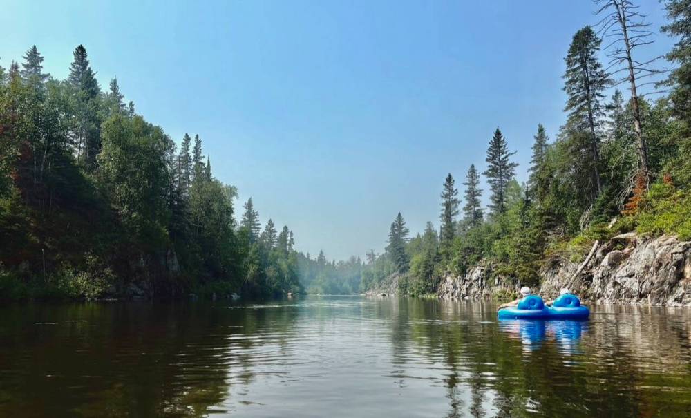 Dorothy Mackintosh photo
Gord and Margie Mackintosh float down the Pinawa Channel.