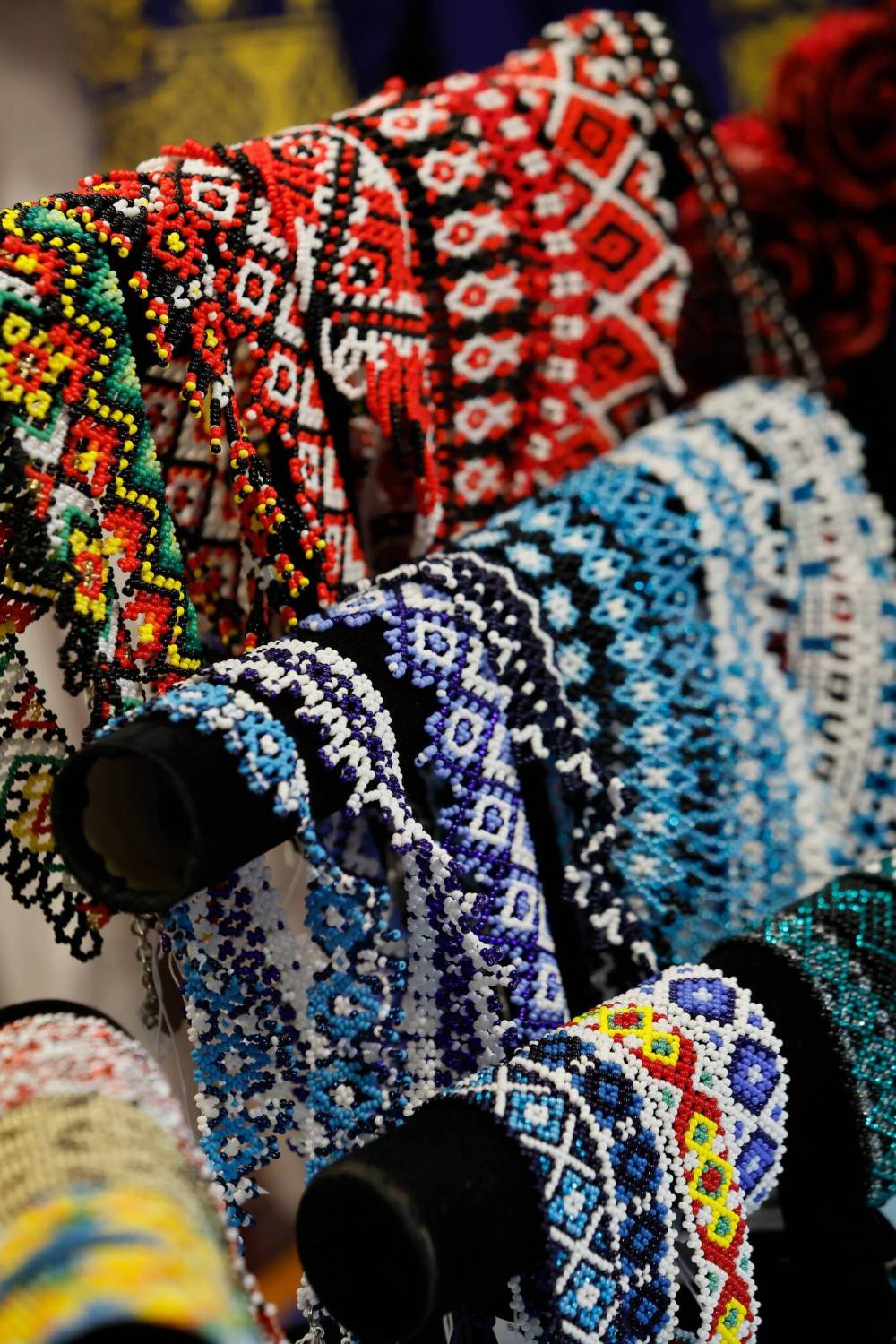 JOHN WOODS / FREE PRESS 
                                Handmade Ukrainian bracelets