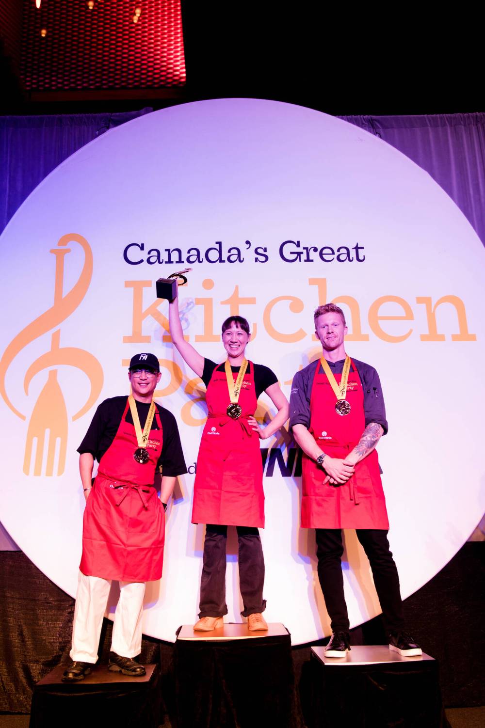 Supplied
Gold medal winner Emily Butcher (centre) of Bar Accanto and Nola flaked by bronze medallist Norman Pastorin (left) of Basta! Filipino Kitchen and Thermea Spa’s Darnell Banman who took the silver medal.