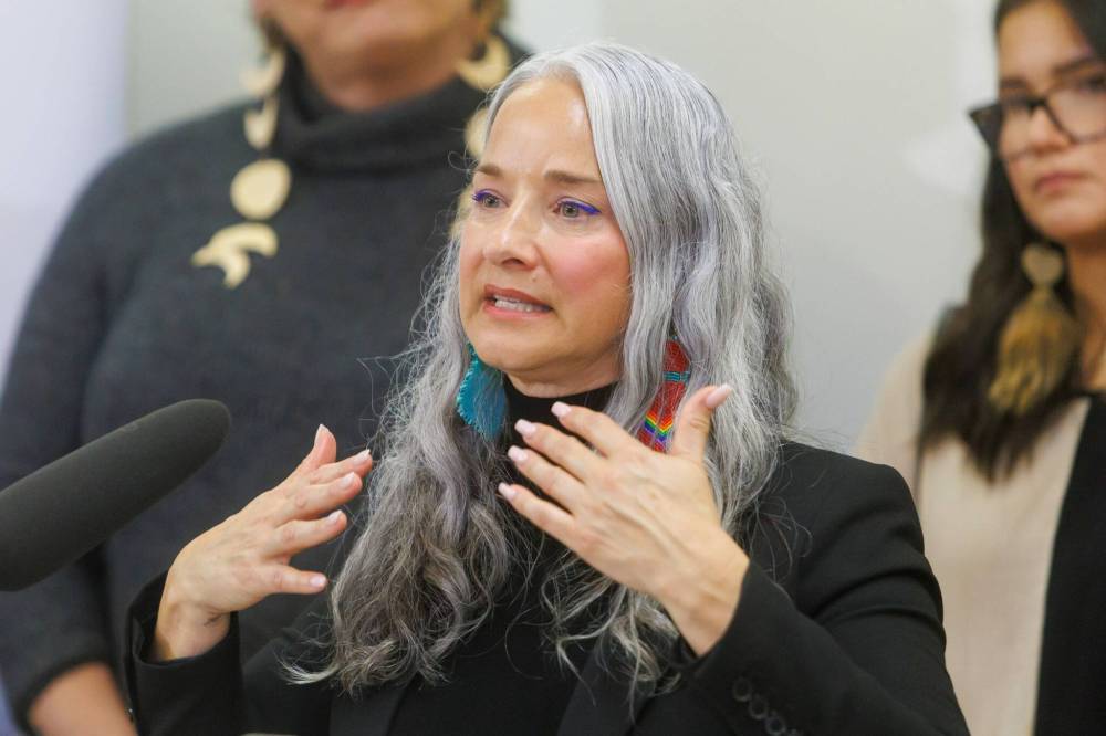 MIKE DEAL / FREE PRESS
Families Minister Nahanni Fontaine announces a $3.5-million provincial contribution to Ikwe Widdjiitiwin Inc. to establish a first-of-its-kind 24-7 safe space for Indigenous women in Winnipeg.