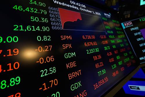 Seth Wenig / The Associated Press
                                Financial information is displayed at the New York Stock Exchange in New York on Wednesday.