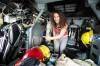 MIKAELA MACKENZIE / FREE PRESS
                                Linda Hathout, WFPS program manager, points out the WFPS preemption system installed in a fire truck on Friday.