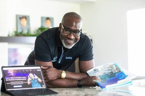 MIKAELA MACKENZIE / FREE PRESS Michael DePeazer, creator of the G.O.A.T. Mindset, on Wednesday, Oct. 8, 2025. The G.O.A.T. Mindset is a program he created to help young people discover who they are, set goals, take action and build confidence For Aaron Epp story. Free Press 2025