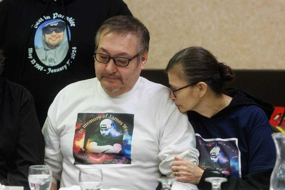 MIKE DEAL / FREE PRESS FILES
Alexander and Carol Wood, parents of James Wood. Wood’s father filed a lawsuit in the Court of King’s Bench last week on behalf of the family.