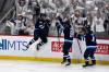 Fred Greenslade / THE CANADIAN PRESS FILES
                                The Winnipeg Jets look for another special season after starting 15-1 in 2024-25, capturing the franchise’s first Presidents’ Trophy and the magic that was the ‘Manitoba Miracle’. From left: forwards Cole Perfetti, Kyle Connor and defenceman Neal Pionk celebrate Perfetti’s Game 7 equalizing goal against the St. Louis Blues.