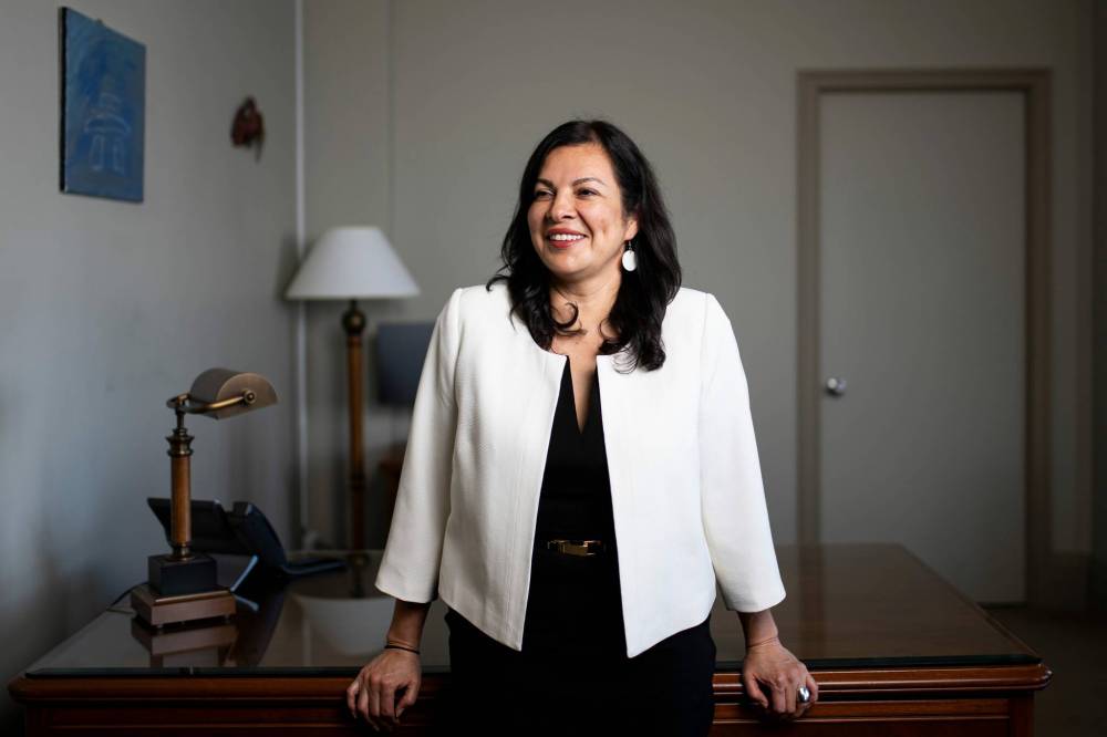 Minister of Northern and Arctic Affairs and Minister Responsible for the Canadian Northern Economic Development Agency Rebecca Chartrand in her office near Parliament Hill in Ottawa. (Spencer Colby / Winnipeg Free Press)