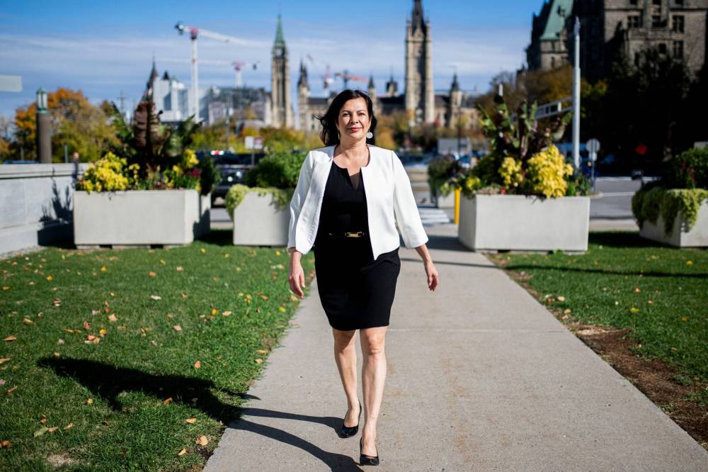 Cabinet minister Rebecca Chartrand near Parliament Hill in Ottawa. (Spencer Colby / Winnipeg Free Press)