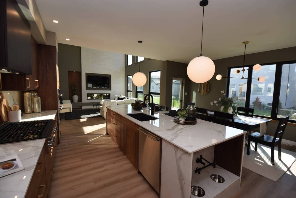 Todd Lewys / Free Press
Who wouldn’t want to entertain in this impressive and thoughtfully designed main living area.