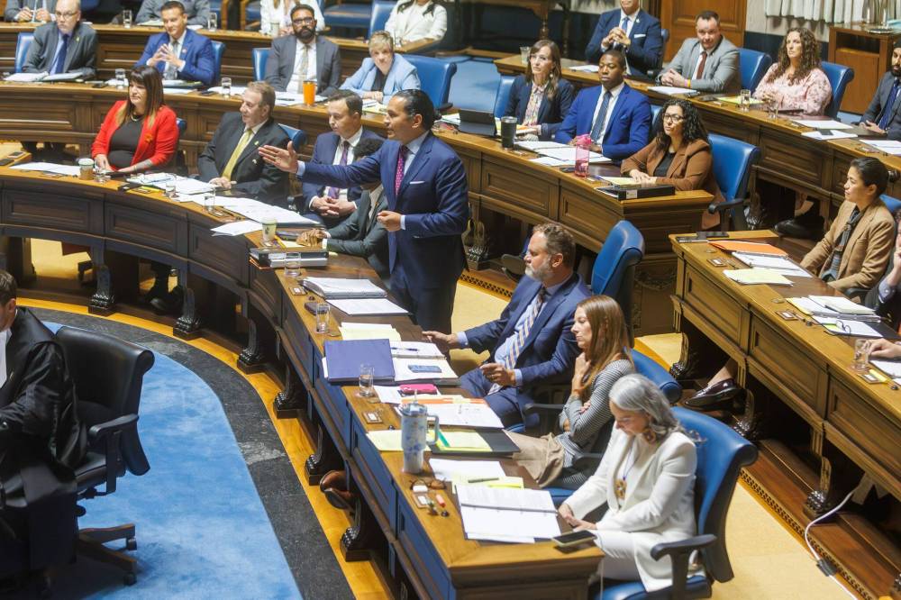 MIKE DEAL / FREE PRESS FILES
Premier Wab Kinew is being criticized for undermining the independence of the courts after he spoke out against a bail decision in the legislature on Wednesday.