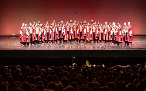 MATT DUBOFF PHOTO
                                The Hoosli Ukrainian Male Chorus performs at the Centennial Concert Hall in 2019.