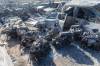 MIKE DEAL / FREE PRESS Burnt engines and doors that were being collected for resale. Hundreds of burnt out cars sit in a lot at 568 Gunn Road, destroyed by a grassfire that ravaged several businesses in North Transcona on Monday. Reporter: Nicole Buffie 250513 - Tuesday, May 13, 2025.