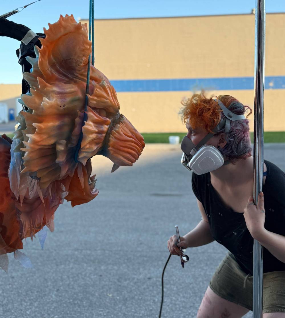 SUPPLIED
Sarah McPhee, a puppet fabricator with Puppet Stuff Canada, works on Richard Parker the Tiger.