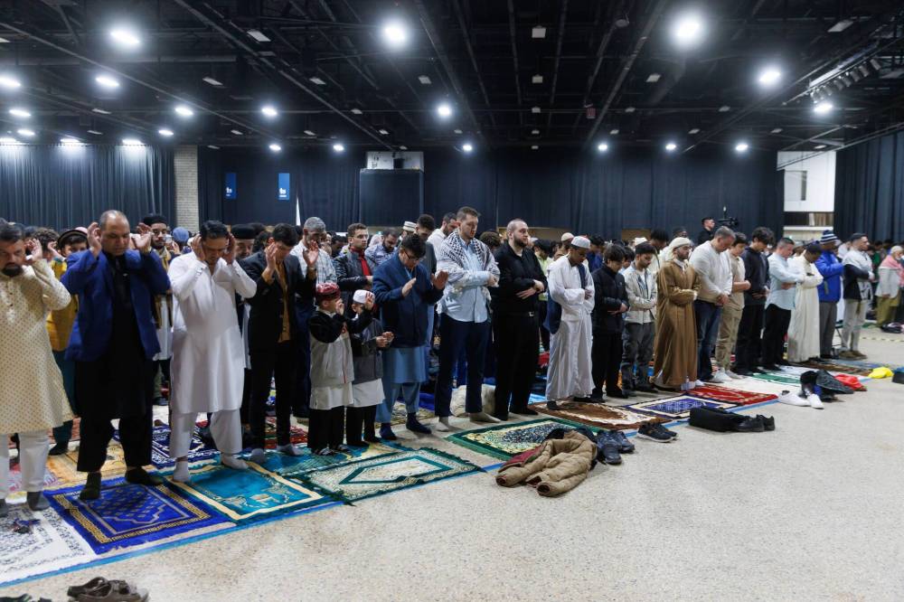MIKE DEAL / FREE PRESS files
Muslims participate in the Eid Mubarak prayer at Winnipeg’s RBC Convention Centre as they mark the end of Ramadan in April 2024.