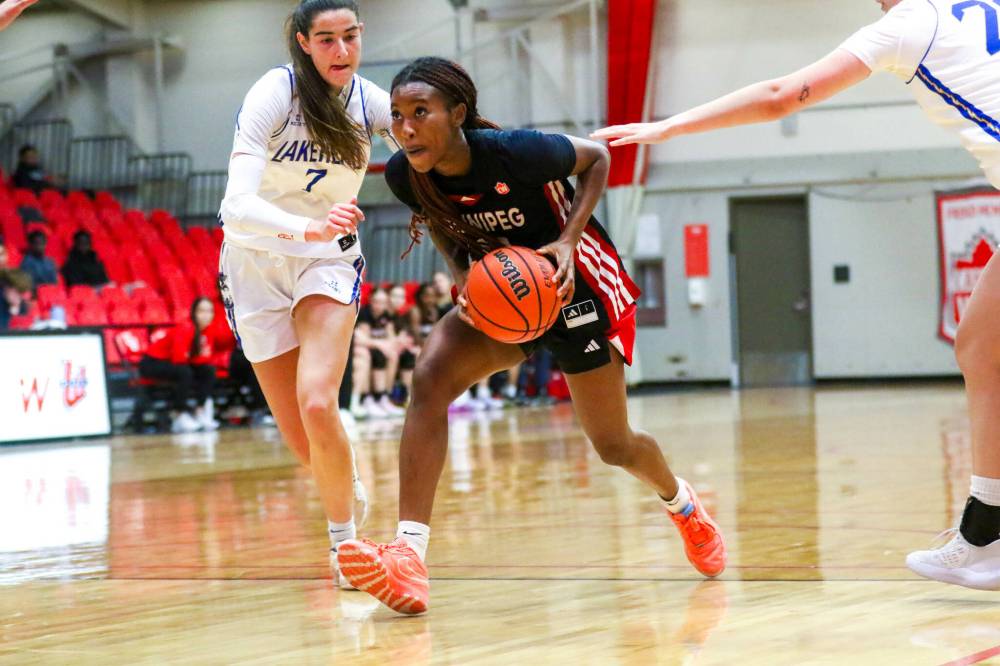 David Larkins / Wesmen Athletics
Jennifer Kallon says she loves it when her opponents are afraid of being guarded by the third-year U of W hoopster.