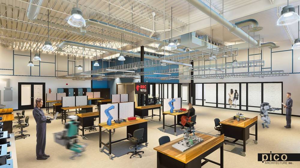 PICO ARCHITECTURE INC
Artist’s rendering of the new Centre for Automation and Manufacturing Technology Transfer at RRC.
