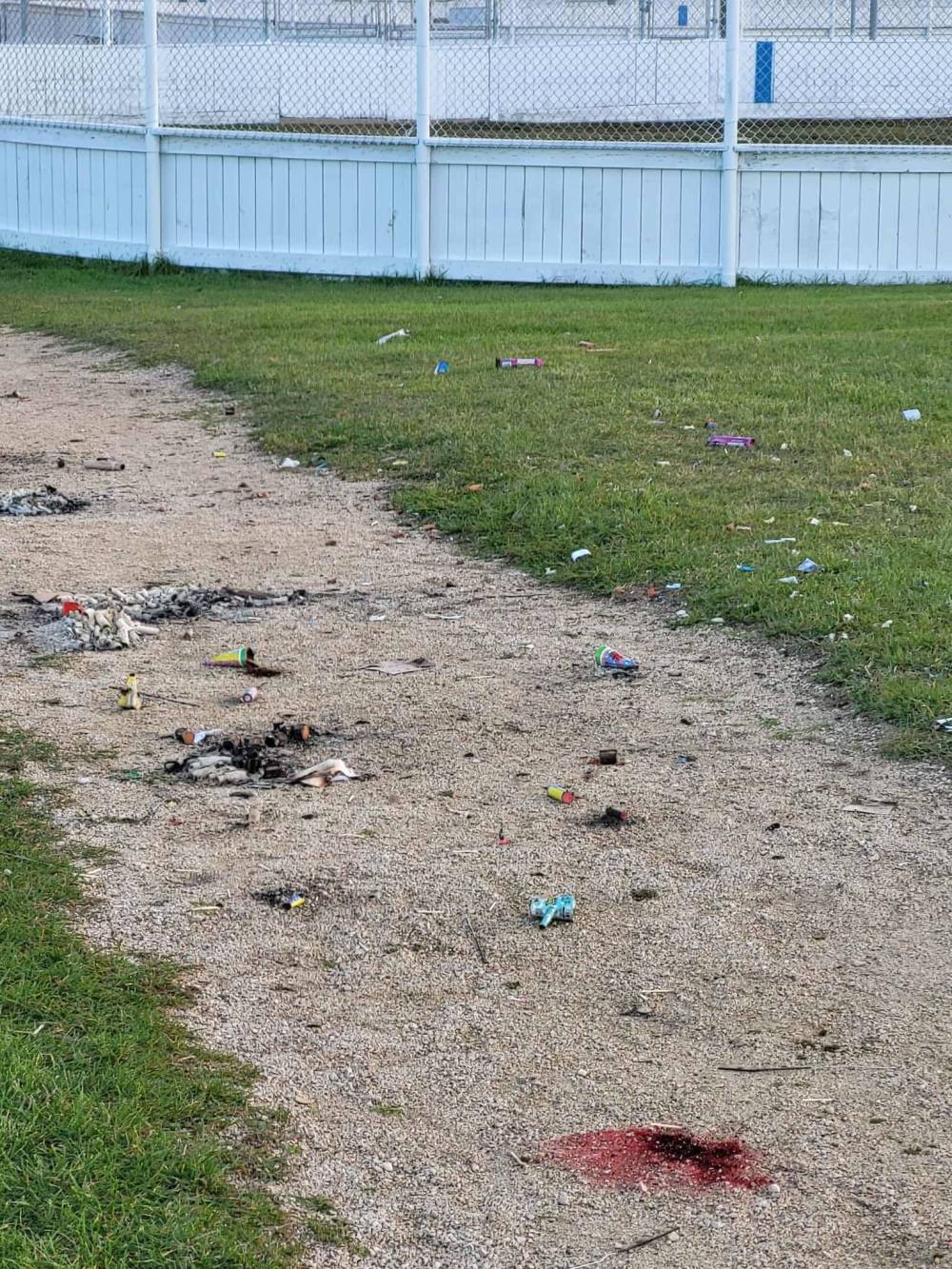 SUPPLIED
A City of Winnipeg crew was summoned to remove fireworks debris from the Valley Gardens Community Centre site after a Diwali celebration Tuesday night. New Year’s Eve and Canada Day parties have also resulted in litter problems.
