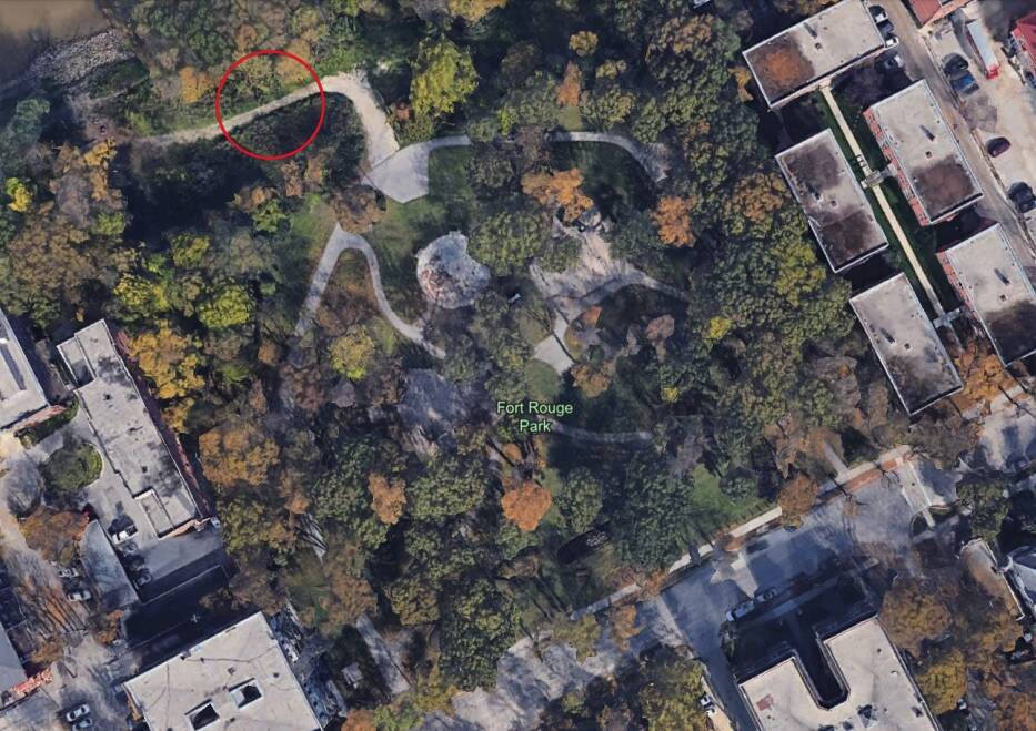 SUPPLIEDThe area circled in red is about where the collision occurred.