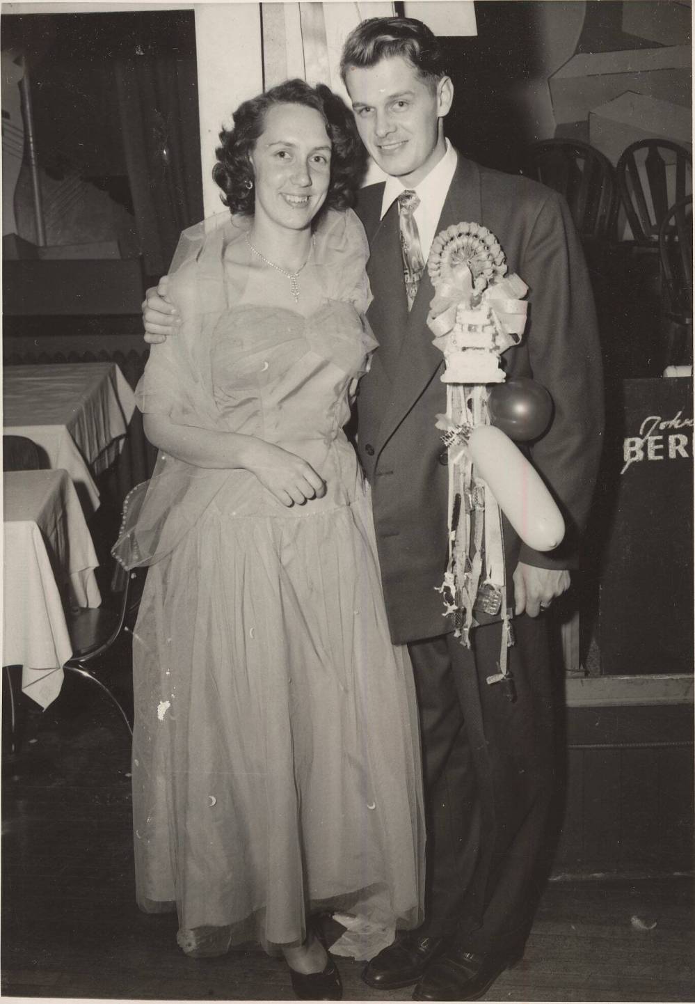 Newlyweds Pat and Ted in 1953 at a Sadie Hawkins Dance.