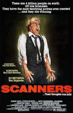The iconic poster for David Cronenberg’s Scanners.