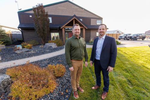 MIKE DEAL / FREE PRESS
                                Glen Veenstra (right), co-owner and CEO of Pine Creek Homes, with his brother, Josh Veenstra (left), who is also co-owner and President of Pine Creek Homes. The family-owned homebuilding company located at 904 Redonda Street, has operated for around 40 years. Reporter: Aaron Epp 251024 - Friday, October 24, 2025.
