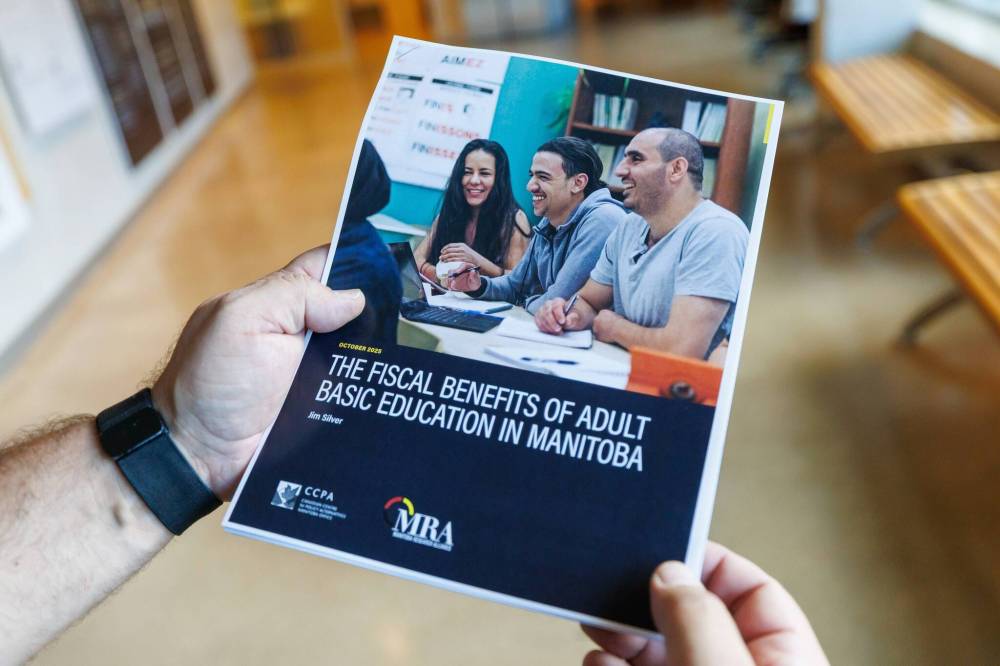MIKE DEAL / FREE PRESS
Nine in 10 of the 2025 study participants reported their children benefited from them attending and graduating from an adult learning centre.