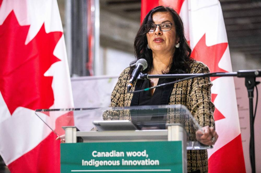MIKAELA MACKENZIE / FREE PRESS
                                Northern Affairs Minister Rebecca Chartrand says atrium at Wehwehneh Bahgahkinahgohn will feature Canadian timber.