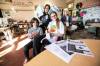 MIKAELA MACKENZIE / FREE PRESS
                                Earl Grey Press reporters Sebastian (from left), Isabel, Willow and James are on the beat at their school.