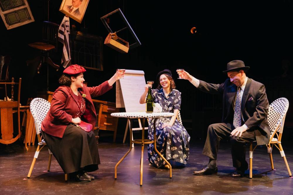 VINCENT BLAIS PHOTO 
                                From left: Gagné, Jodi Kristjanson and Jack Maier raise a glass.