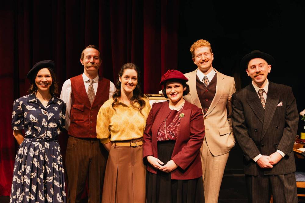 VINCENT BLAIS PHOTO 
                                From left: Jodi Kristjanson, Tobias Hughes, Caroline Touchette, Maryse Gagné, Colin Rémillard and Jack Maier star in Théâtre Cercle Molière’s opening production.
