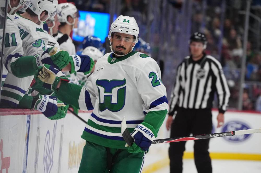 David Zalubowski / The Associated Press
                                Seth Jarvis has been lighting the lamp with frequency this season for the Carolina Hurricanes.