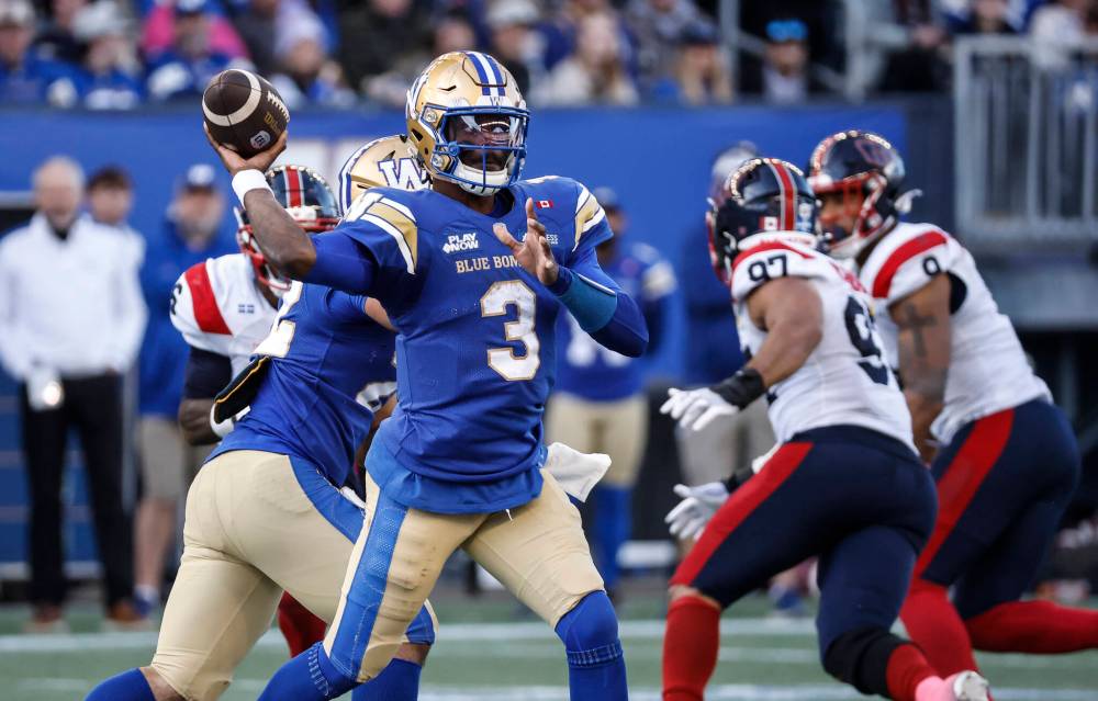 JOHN WOODS / THE CANADIAN PRESS FILES
Winnipeg Blue Bombers quarterback Terry Wilson showed some promise but also demonstrated why he’s third on the depth chart.