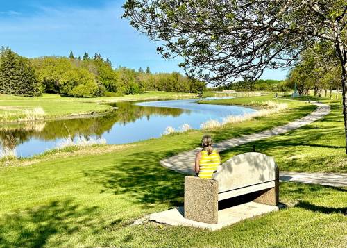Margie enjoying the scenery at Arborg’s meandering Icelandic River.