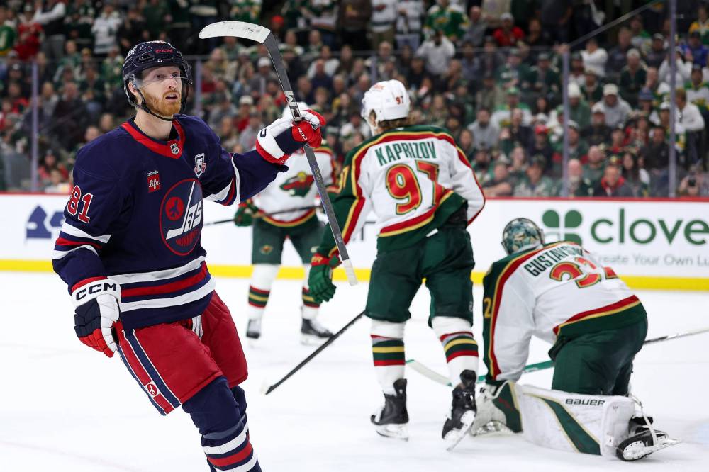 Matt Krohn / The Associated Press
                                Kyle Connor notched the game-winner 46 seconds into overtime Tuesday night against the Minnesota Wild.