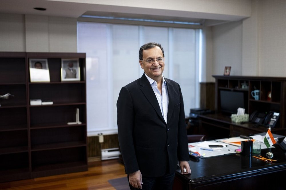 Dinesh Kumar Patnaik, High Commissioner for the Republic of India to Canada, is pictured at the High Commission of India in Ottawa, on Thursday, Oct. 16, 2025. THE CANADIAN PRESS/Spencer Colby
