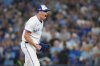 Toronto Blue Jays pitcher Chris Bassitt (40) reacts after the final out during eighth inning MLB American League Championship Series game 7 baseball action against the Seattle Mariners in Toronto, Monday, Oct. 20, 2025. THE CANADIAN PRESS/Nathan Denette