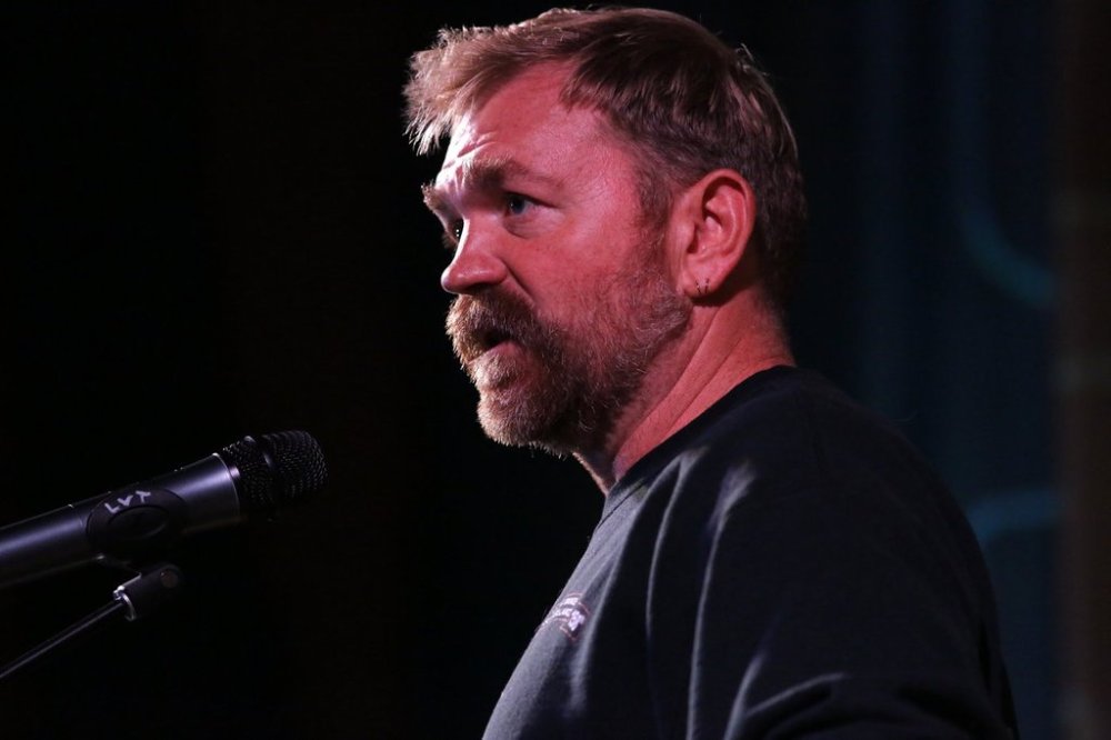 Democratic Maine Senate candidate Graham Platner speaks at a town hall in Ogunquit, Maine, Wednesday, Oct. 22, 2025. (AP Photo/Caleb Jones)