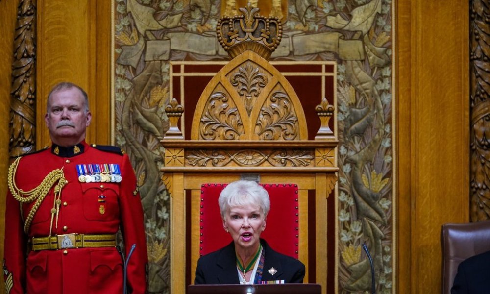 Saskatchewan Lieutenant Governor Bernadette McIntyre delivers the Speech from the Throne in Regina, on Wednesday, Oct. 22, 2025. THE CANADIAN PRESS/Heywood Yu