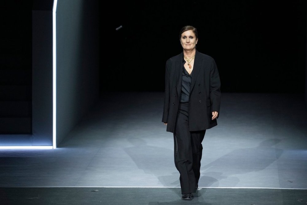 FILE - Italian fashion designer Maria Grazia Chiuri is photographed at the Dior Fall/Winter 2025-2026 Womenswear collection presented, March 4, 2025 in Paris. (Photo by Scott A Garfitt/Invision/AP, file)