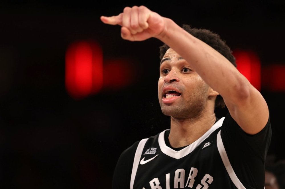 FILE - Providence guard Jabri Abdur-Rahim reacts after scoring a three-point basket during the second half of an NCAA college basketball game against St. John's, Feb. 1, 2025, in New York. (AP Photo/Pamela Smith, File)