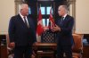 Ontario Premier Doug Ford, left, meets with Prime Minister Mark Carney on Parliament Hill in Ottawa on Monday, Aug. 18, 2025. THE CANADIAN PRESS/Patrick Doyle